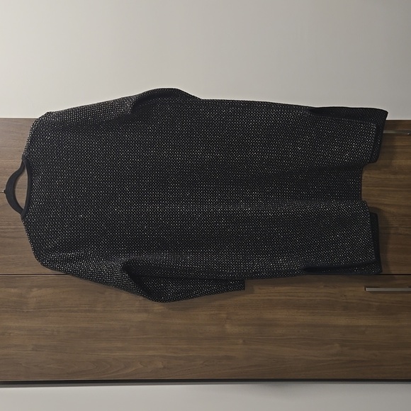 Zara-Knit Gold Metallic Thread Longline Open Front Cardigan Sweater-Size S - Picture 17 of 17